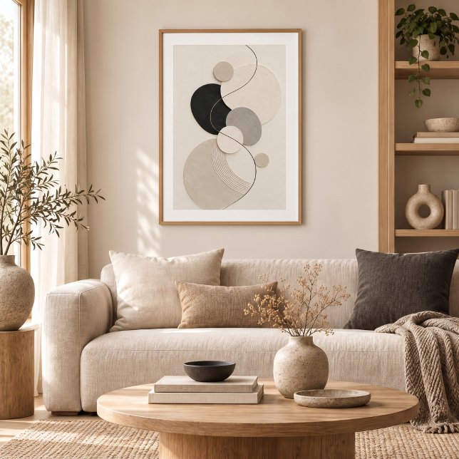 Arc Harmony | Minimal Abstract Plaster Art Print (Creator Uploaded)