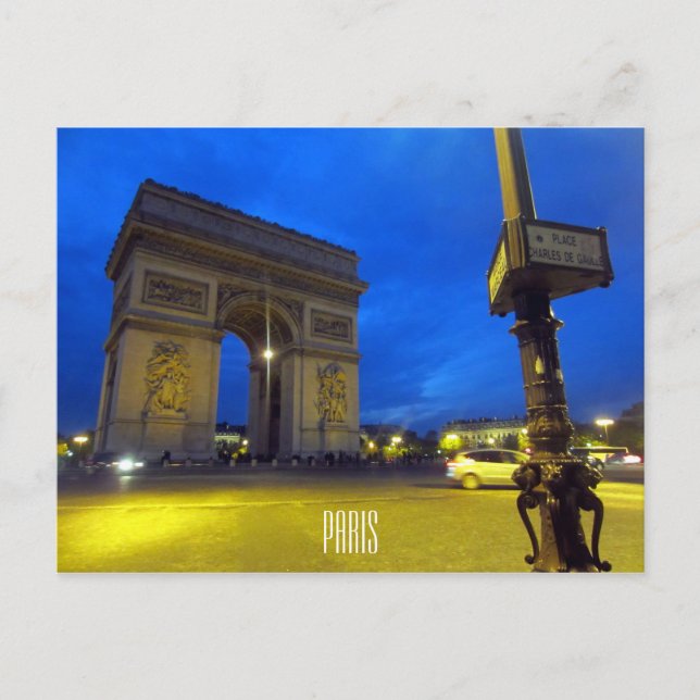 arc night triomphe postcard (Front)