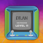 Arcade birthday, gamer birthday invitation paper plates<br><div class="desc">Blue and green arcade gamer birthday</div>