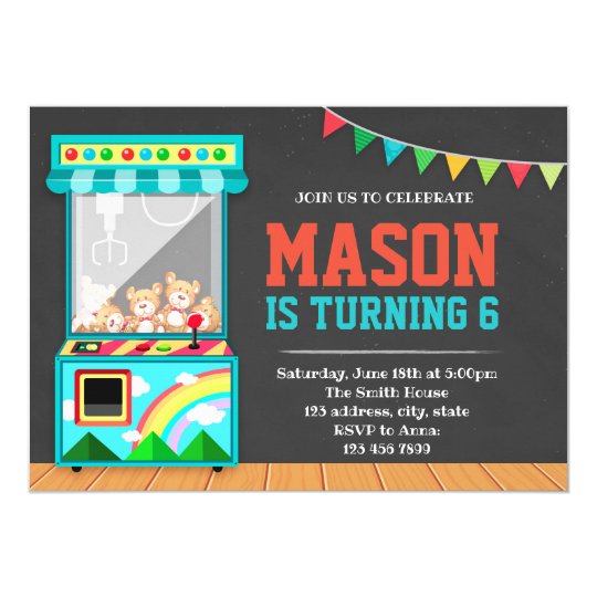 Arcade Birthday Party Invitation Zazzle Com