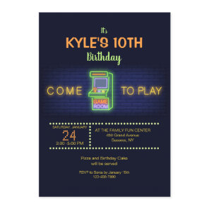 Arcade Birthday Party Invitation