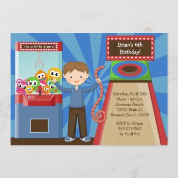 Arcade Birthday Party Invitation by eventfulcards at Zazzle