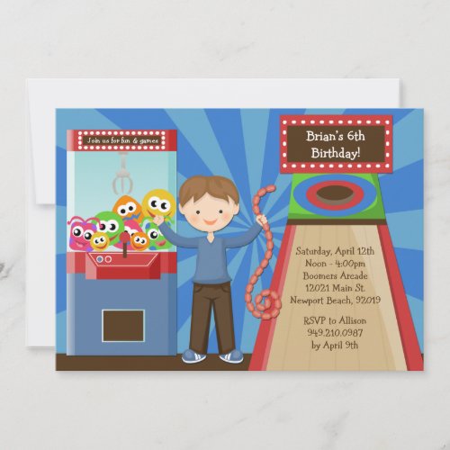 Arcade Birthday Party Invitation