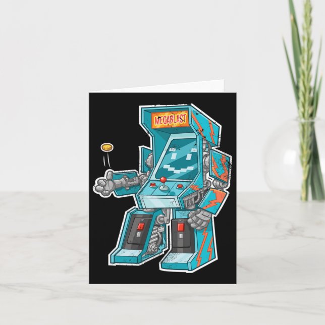 Arcade Bot- Video Game Cabinet With Joystick In Di Card (Front)