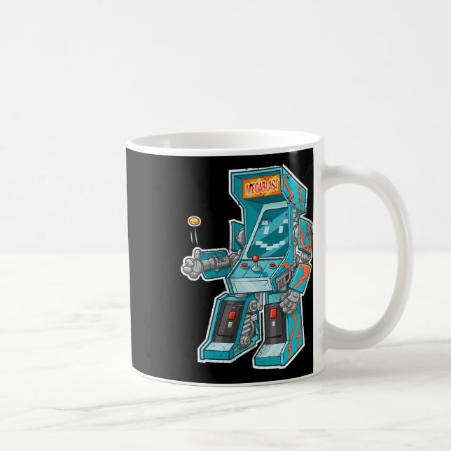 Arcade Bot- Video Game Cabinet With Joystick In Di Coffee Mug (Right)