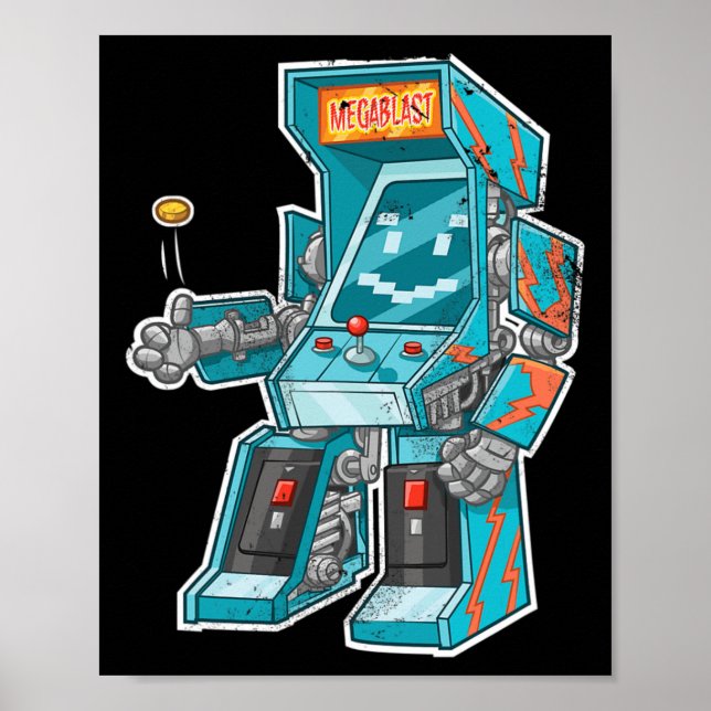 Arcade Bot- Video Game Cabinet With Joystick In Di Poster (Front)