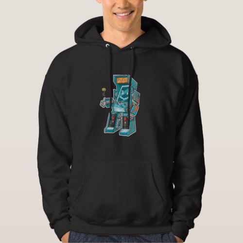 Arcade Bot Video Game Cabinet With Joystick In Dis Hoodie