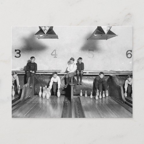 Arcade Bowling Alley 1909 Postcard