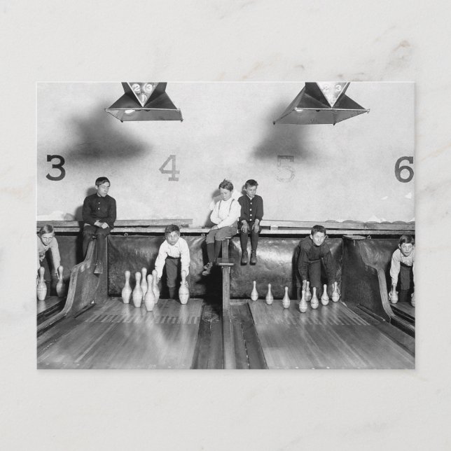 Arcade Bowling Alley, 1909 Postcard (Front)