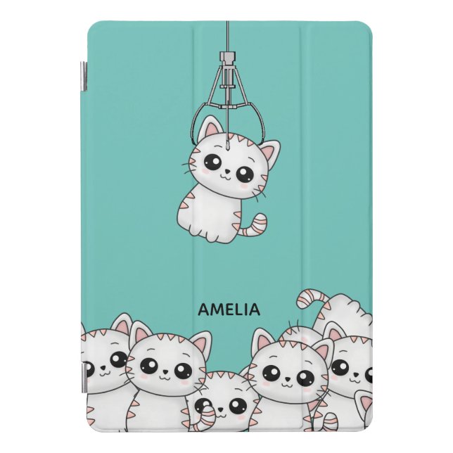 Arcade Claw Cute Kitten Grabber Personalised iPad Pro Cover (Front)