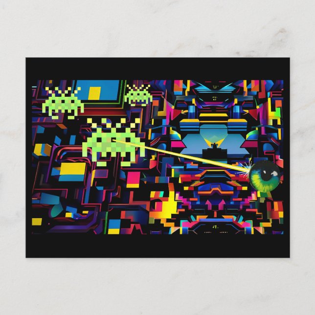 Arcade Death Machine on Patrol - Ken Gage Art Postcard (Front)