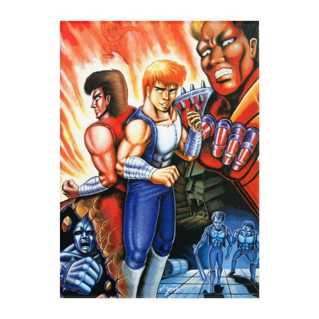 arcade Double Dragon illustration Acrylic Print (Front)