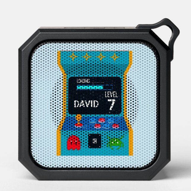 Arcade Game Birthday Boy Party Level Up Bluetooth Speaker (Front)