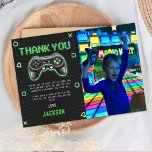 Arcade Game Kids Birthday Photo Thank You Card<br><div class="desc">Arcade Game Kids Birthday Photo Thank You Card</div>