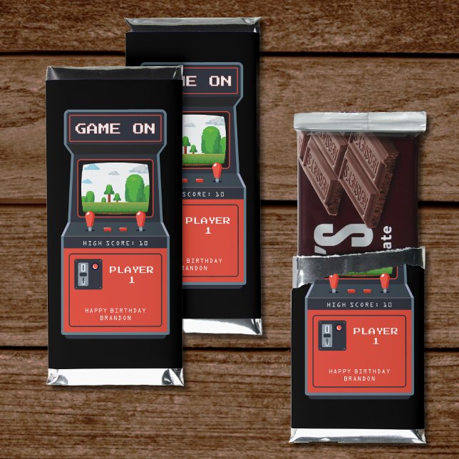 Arcade Game Machine Retro Birthday Party Hershey Bar Favors (Creator Uploaded)