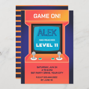 Arcade gamer invitation