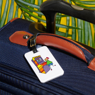 Arcade Gamer Stick Figure Fun Vintage Video Game Luggage Tag