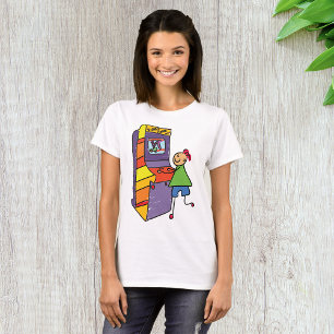 Arcade Gamer Stick Figure Fun Vintage Video Game T-Shirt