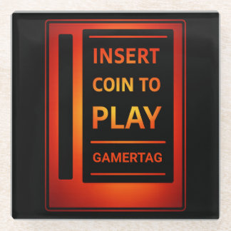 Arcade “Insert Coin to Play” Custom Name Coaster