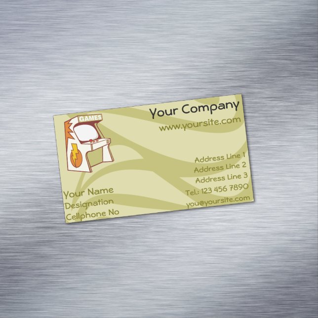 Arcade machine business card magnet (In Situ)