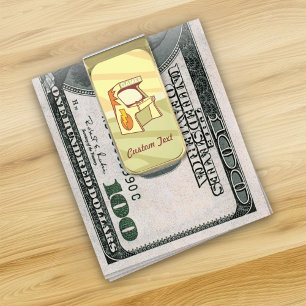 Arcade machine gold finish money clip