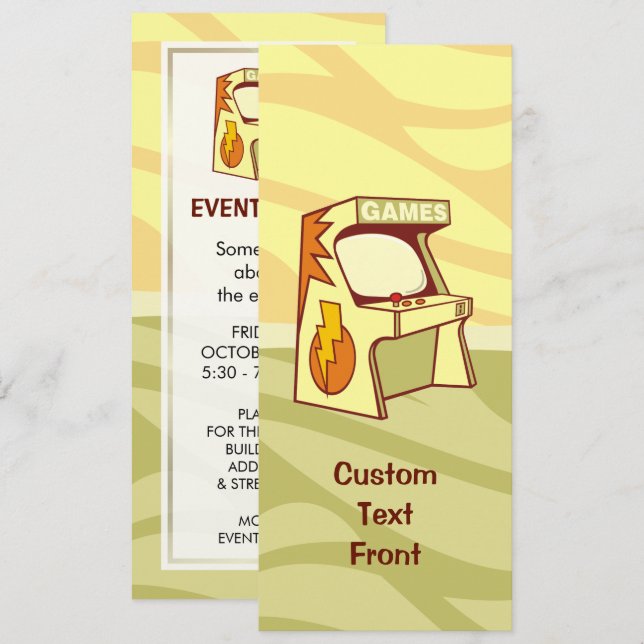 Arcade Machine Invitation (Front/Back)