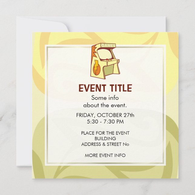 Arcade Machine Invitation (Back)