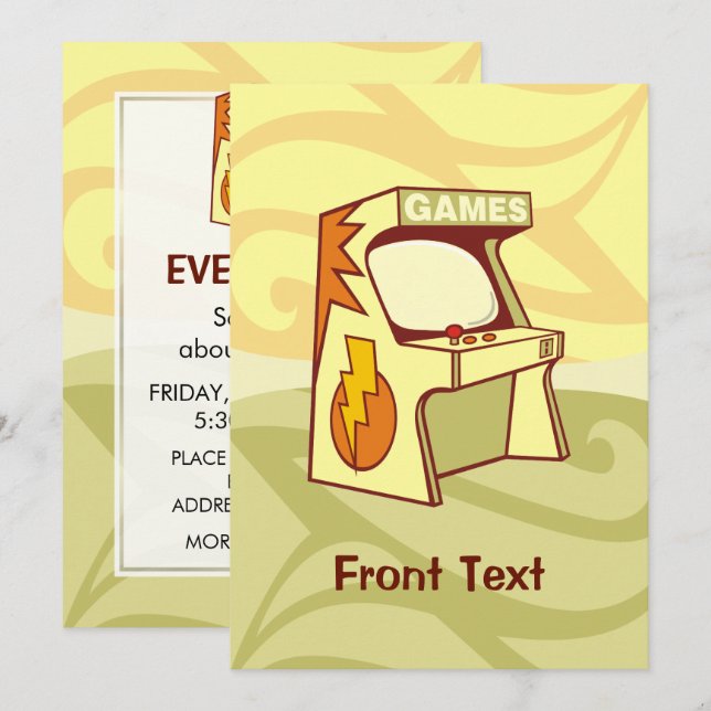 Arcade Machine Invitation (Front/Back)