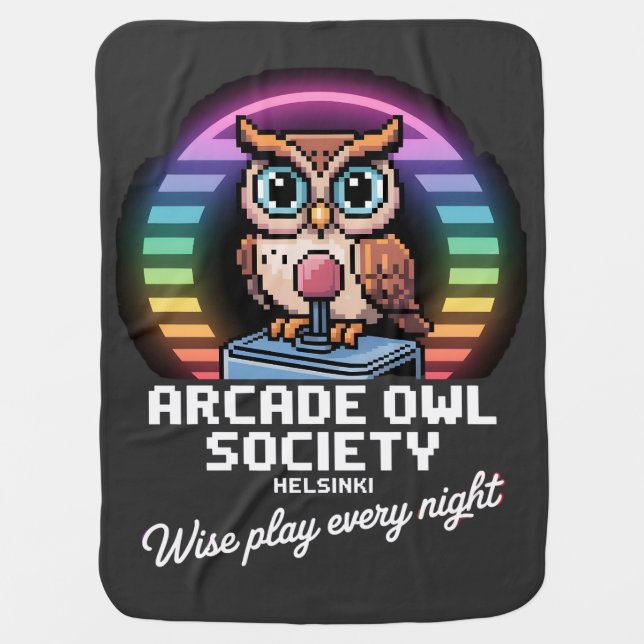 Arcade Owl Baby Blanket (Front)