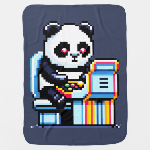Arcade Panda Gamer Baby Blanket