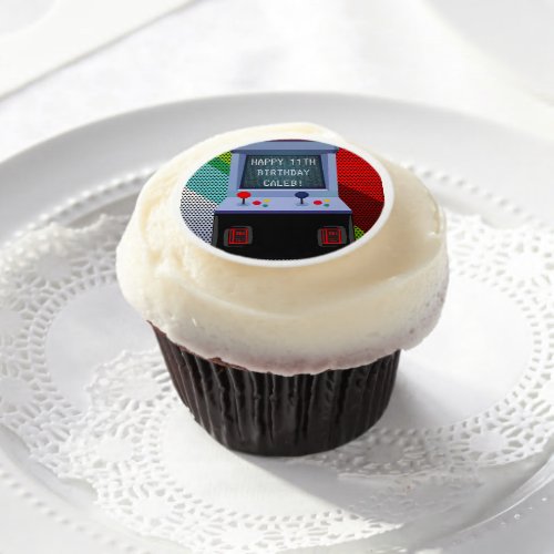 Arcade Video Game Birthday Party Edible Frosting Rounds