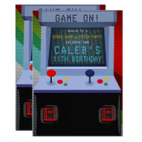 Arcade Video Game Birthday Party Invitation