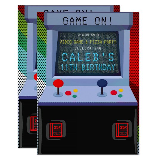 Arcade Video Game Birthday Party Invitation Zazzle Com