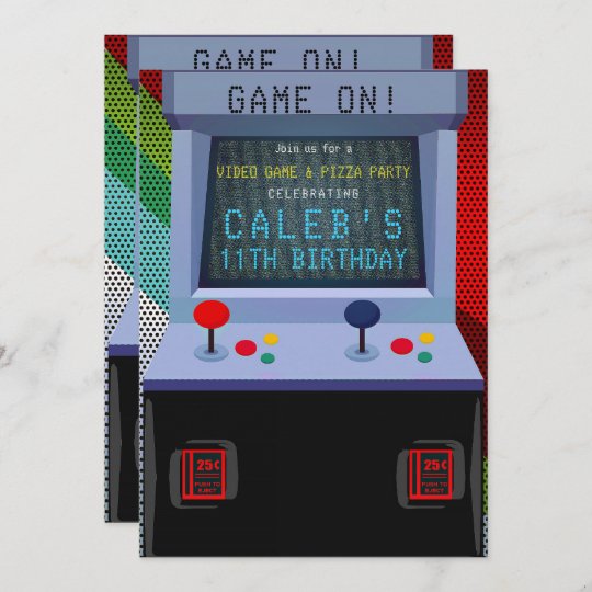 Arcade Video Game Birthday Party Invitation | Zazzle.com