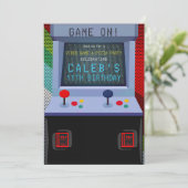 Arcade Video Game Birthday Party Invitation (Standing Front)