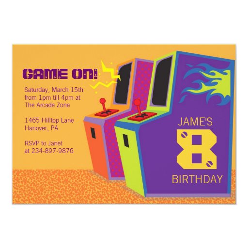 Arcade Birthday Invitations 10