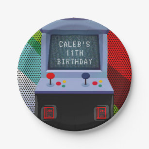 Arcade Video Game Birthday Party Paper Plates