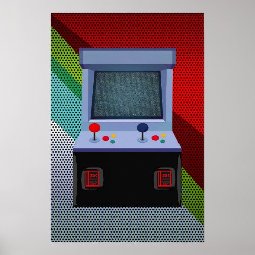 Arcade Video Game Joystick Colorful Cool Wall Art