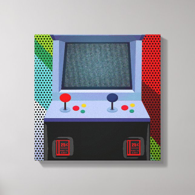 Arcade Video Game Joystick Colorful Wall Art (Front)