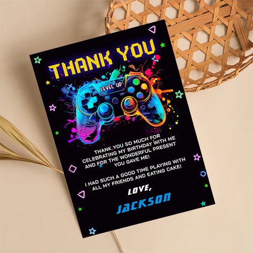 Arcade Video Game Level Up Birthday Thank You Card