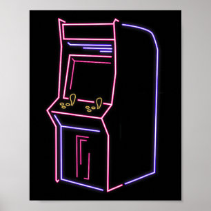 Arcade Video Gamer Game Machine Vintage 80s 90s Re Poster
