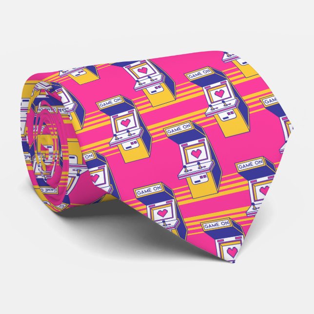 Arcade Video Games  Neck Tie (Rolled)