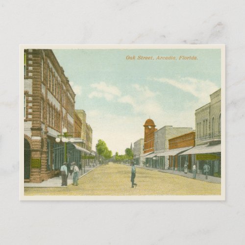 Arcadia Florida vintage historical street scene Postcard