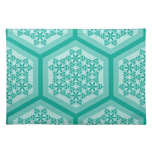 Arcadia Green, Moroccan Inspired Pattern Cloth Placemat (Front)