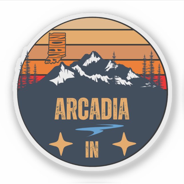 Arcadia, Indiana Sticker (Front)