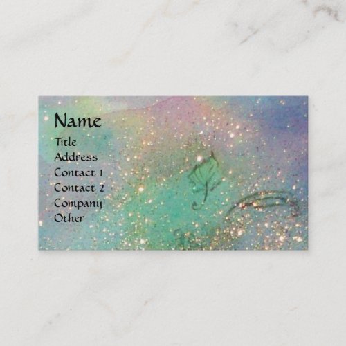 ARCADIA   MAGIC GOLD SPARKLES  Blue GreenTeal Business Card