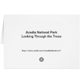 Arcadia National Park Through the Trees Cards (Back Horizontal)