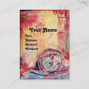 ARCADIA , Red Blue Silver Abstract Business Card