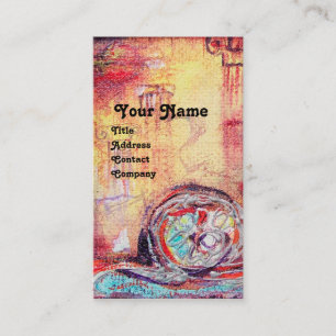 ARCADIA , Red Blue Yellow Silver Abstract Business Card