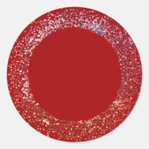 Arcadia red with glitter frame classic round sticker